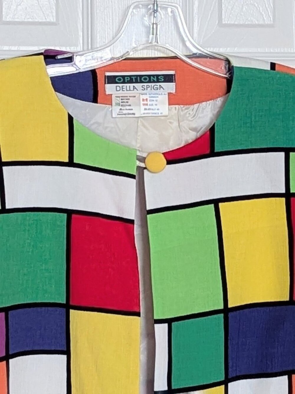 Della Spiga Women's (10/12) Bright Colorful Geometric Pattern Blazer/Jacket - Picture 4 of 14